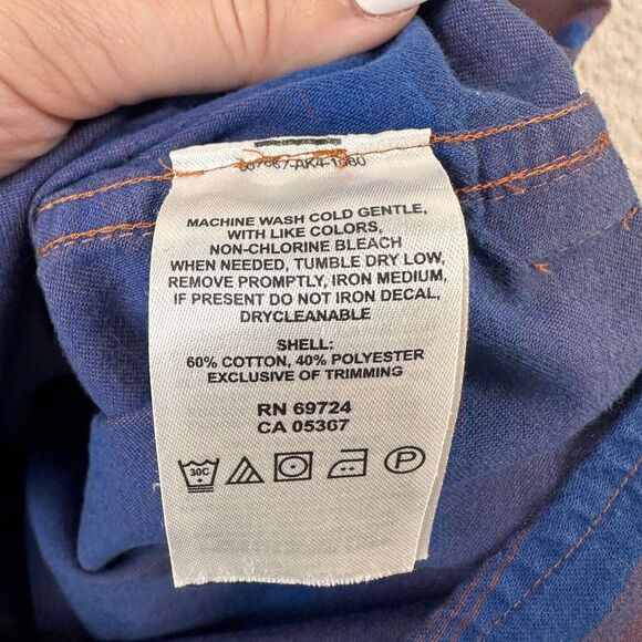 Mountain Hardwear‎ Shirt Mens Small Blue Striped Long Sleeve Flannel - Picture 11 of 12